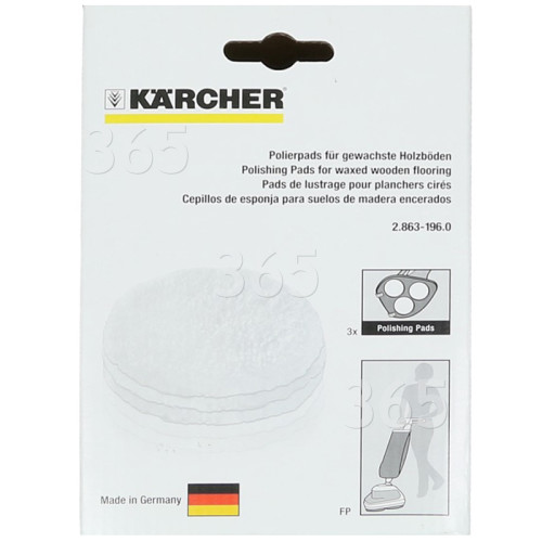 Karcher Saugbohnermaschinen-Polierpads Parkett - 3er Packung