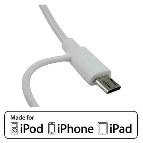1,0m Lightning- & Mikro USB-Kabel - Weiß