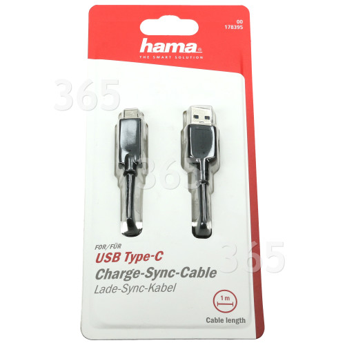 Hama Lade-Sync-Kabel, USB Typ-C - USB-3.1-A-Stecker, 1m