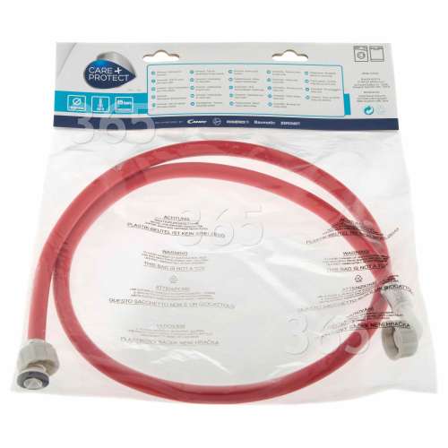 Tuyau Flexible D'arrivée D'eau Chaude Universel (Rouge) - 1,5M- Embouts : Droit Et Coudé Care+Protect