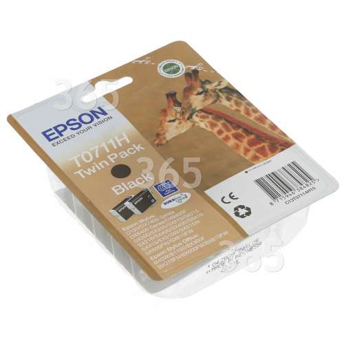 Epson Original T0711H Doppelpack Tintenpatrone Schwarz