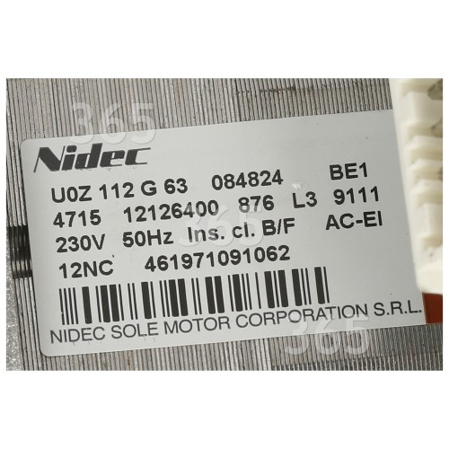 Whirlpool Motor : NIDEC SOLE UOZ112G63 084824