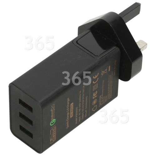 Classic Power Qualcomm 2.0 3 Port 42W USB Charger - UK Plug