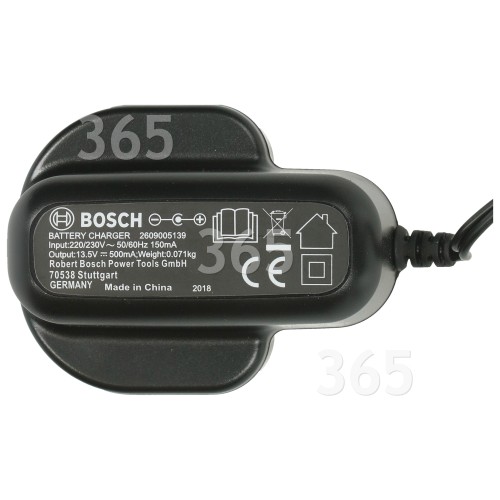 Bosch Qualcast Atco Suffolk UK Battery Charger : 2609005139 Input 220V To 240V Output 13. 5V