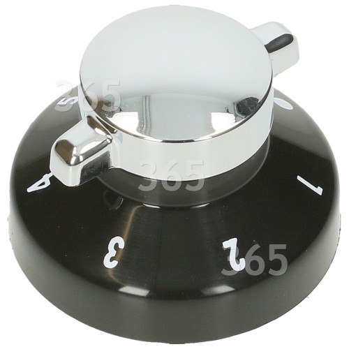 Hotplate Control Knob - Black / Chrome