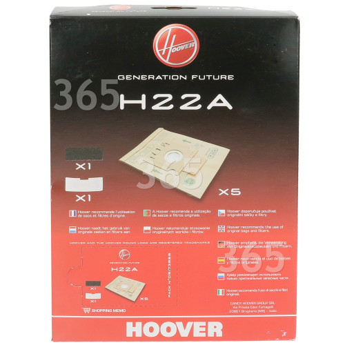 Hoover H22A Paper Bags (Pack Of 5)