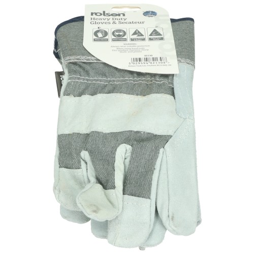 Rolson Robuste Arbeitshandschuhe & Gartenscheren-Set