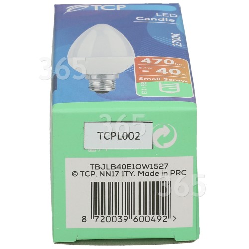 TCP 5,1W ES/E14 LED Glühlampe - Kerzenförmig, Nicht Dimmbar (warmweiß) - 40W Entsprechend