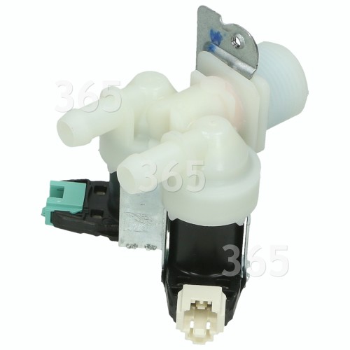 Whirlpool Cold Water Double Solenoid Inlet Valve : 180Deg. With Protected (push) Connectors & 12 Bore Outlets