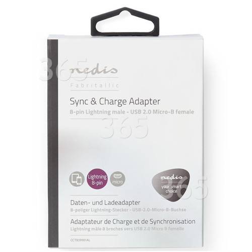 Adaptateur De Charge Et De Synchronisation Lightning 8 Broches Mâle Vers Usb 2. 0 Micro-b Nedis