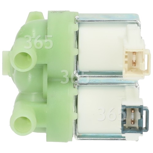 Hoover Cold Water Double Solenoid Inlet Valve : 180Deg. With 12 Bore Outlets & Protected (Push) Connectors