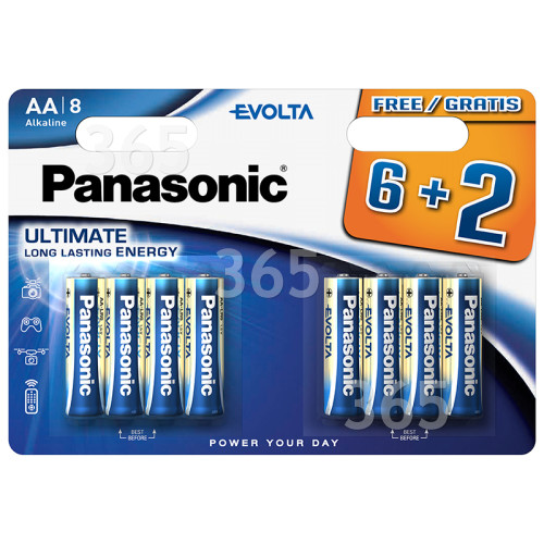 Piles Alcalines LR6 AA Evolta (blister De 8) Panasonic