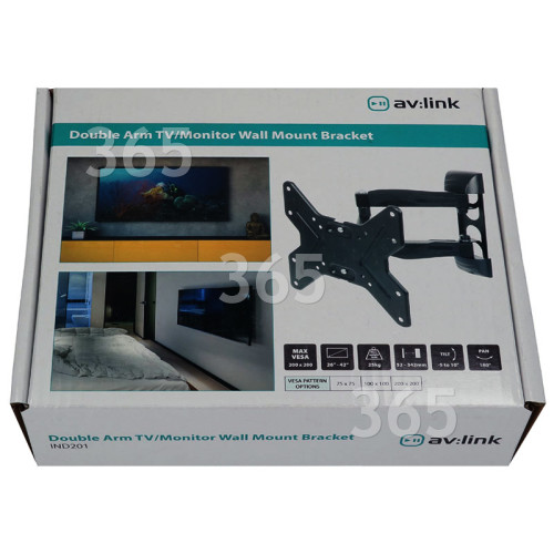 av:link 26 "- 42" Full Motion Doppelarm TV Wandhalterung