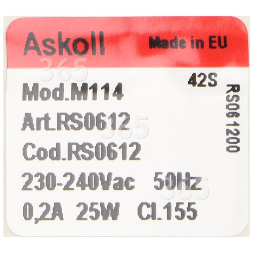 Drain Pump (round Top Screw On) (5 Screw Holes): Askoll M114 Art. RC0130 Or M110? Art.292160 Or M108 Art 292050 OR M110 Art. 292160 Or M113 RR0554 Or Askoll M47 Or Hanyu B20-6 30w Or M223 Art. 296010