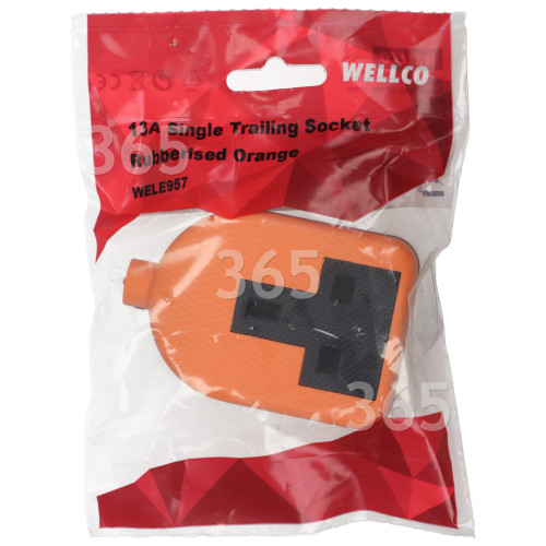 Wellco 13A Gummi-Schleppsteckdose - Orange