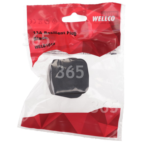 Wellco 13A 3-poliger Schwarzer Gummistecker