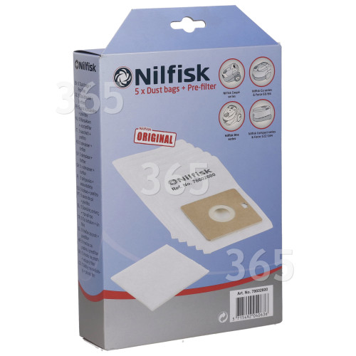 Nilfisk BS1500 Staubsaugerbeutel & Filter Pack (5er Packung)