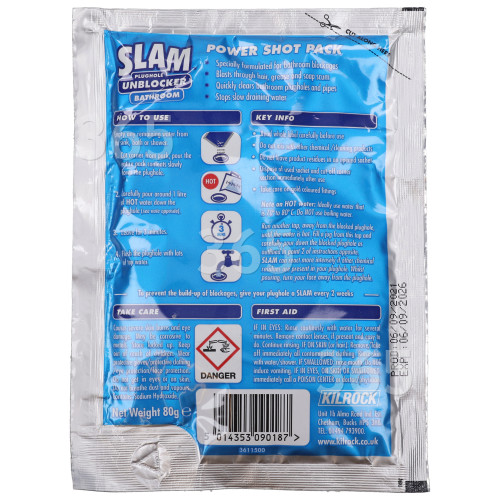 Desatascador De Baño SLAM - Sobre De 80g. Kilrock