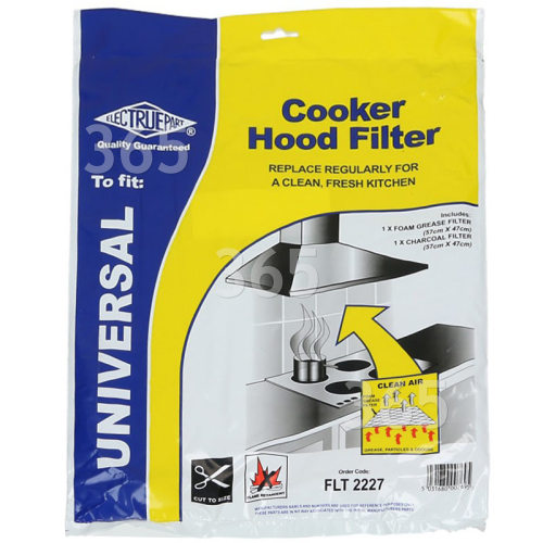 Universal Cooker Hood Grease / Carbon Filters Kit : Both 570x470mm ( Cut To Size )