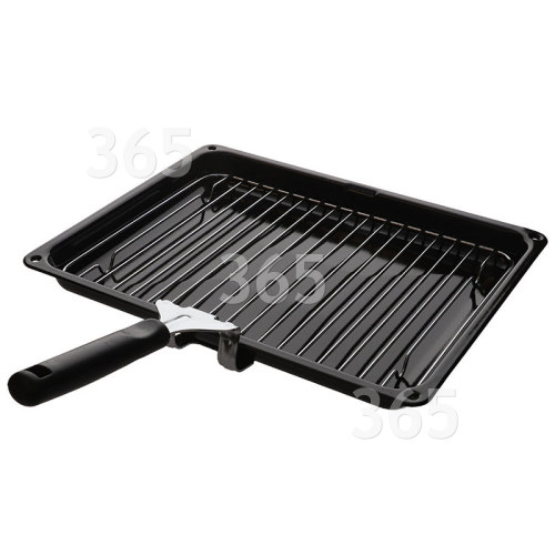 Grill Pan Tray Includes Handle & Grid : 365x290mm
