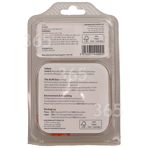 Cuchillas Plásticas De Cortabordes - Para ACCUCUT (ART NO. 2417-20) , COMFORT-CUT LI 18/23R (ART NO. 9825-20) , EASYCUT LI 18/23R (ART NO. 9823-20) , TURBOTRIMMER ACCUCUT 400LI (ART NO. 8840-20) , TURBOTRIMMER ACCUCUT 450LI (ART NO. 8841-20)