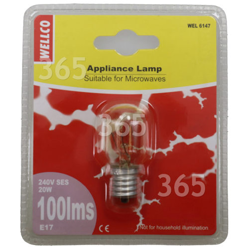 Bombilla Larga De Microondas - 20W - SES/E17 240V Wellco