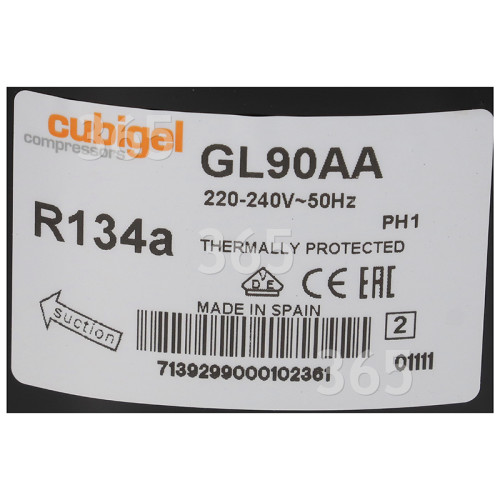 Compresor nevera R134A 1/4 CUBIGEL (GL90AAa)