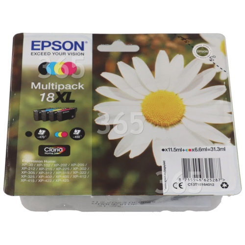 Epson Original T1816 - 4-Farben Tintenpatrone Mit Hoher Reichweite Multipack - Schwarz/Cyan/Magenta/gelb