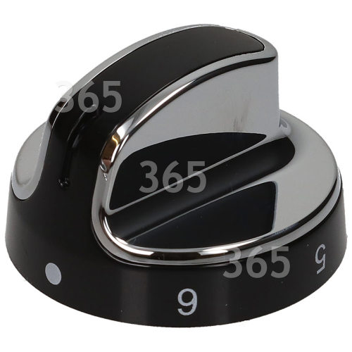 New World Hob Control Knob - Black / Chrome