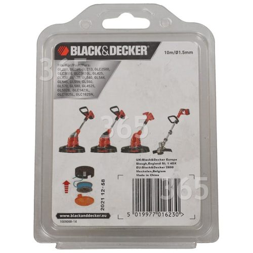 Black & Decker 10m Reflex® Rasentrimmer-Spule & Faden : Black / Decker Rasentrimmer Mit Dem Reflex Intelligent Cutting System GL430, GL545, GL550, GLC2000, GL560, GL570, GL580, GL540, GL340, GLC120, GL530.