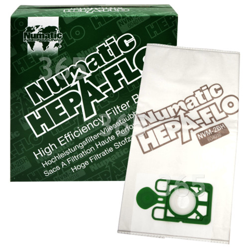 Bolsa Con Filtro De 3 Capas Hepaflo De Aspiradora - NVM-2BH - Caja De 10 Numatic