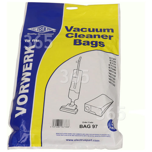 Sacs Aspirateur Vk Vorwerk / Folletto / Kobold (Paquet De 5) - BAG97 - Menalux