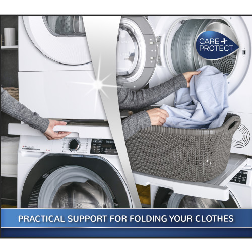 Kit Universel De Superposition Pour Lave-linge Et S&egrave;che-linge - Avec Tablette Coulissante - Care+Protect