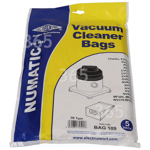 Bolsa De Aspiradora - Compatible 2B - Pack De 5 Numatic