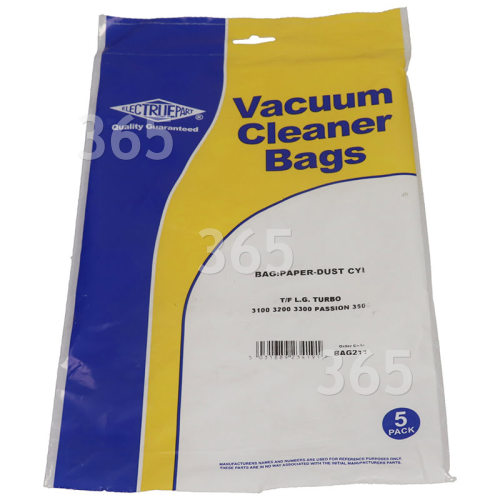 Sac Aspirateur TB33 (Paquet De 5) - BAG211 Holland Elektro