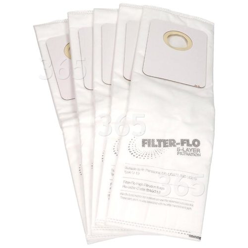 Panasonic U-13 Typ Filter-Flo Synthetische Staubsaugerbeutel (5er Packung) - BAG313