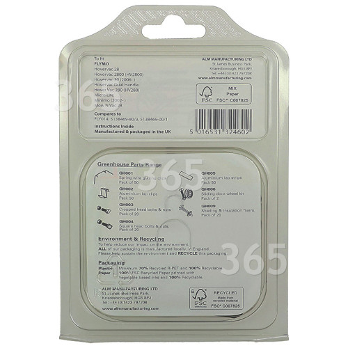 Cuchillas Plásticas De Cortacésped - FL246 - Para Hovervac 28, Hovervac 2800 (HV2800), Hovervac 30 (2006-), Hovervac Dual Handle, Hover Vac 280 (HV280), Microlite, Minimo (2002-), Mow N Vac 28