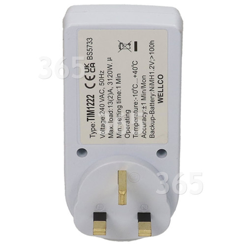 Wellco 24 Stunden & 7 Tage Einsteck-Digitaltimer - GB Stecker