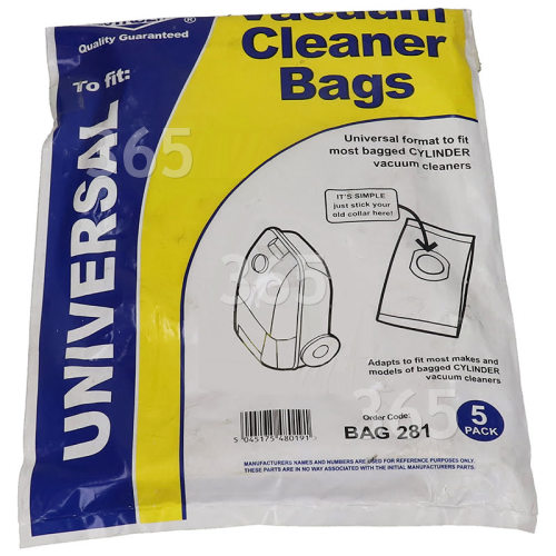 Mercedes Universal Zylinderstaubsauger-Adapterbeutel (5er Packung) - BAG281