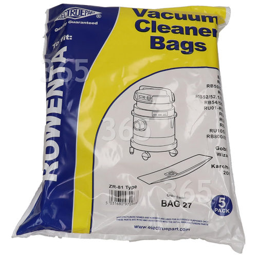 ZR81 Sacs Aspirateur (Lot De 5) BAG27 Triomph