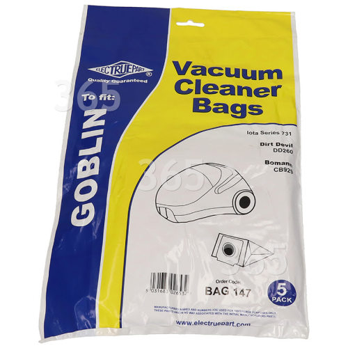 Sacs Aspirateur 72 (Paquet De 5) - BAG147 - Bestron