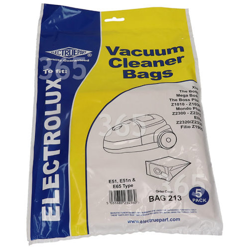 Sacs Aspirateur E51 (Paquet De 5) - BAG213 - Clean Star
