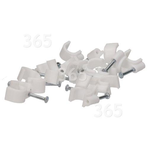 Wellco Pack Of 20 8mm Round Cable Clips - White