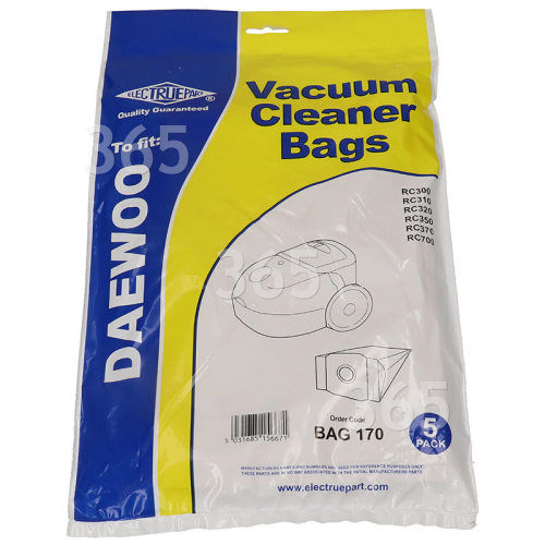 Sacs Aspirateur VCB300 (Paquet De 5) - BAG170 - Menalux