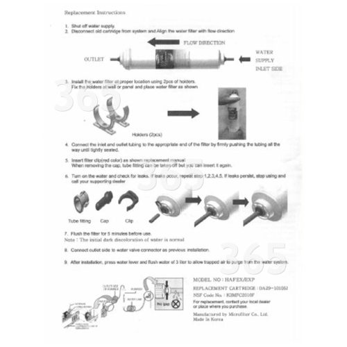 Cartouche Filtre À Eau Externe De Réfrigérateur : Compatible Avec  Hafex/Exp, DD7098, DA2010CB, BL-9808, USC100, WSF100, WF001