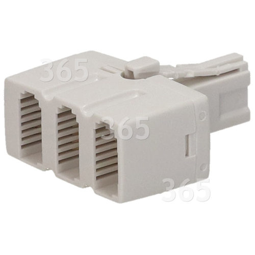 Wellco Telephone 3 Way Adaptor - White