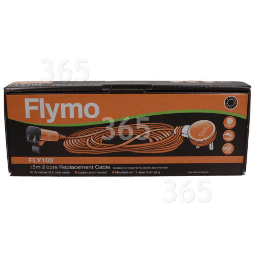 Flymo 15m Rasenmäher-Netzkabel (GB Stecker)