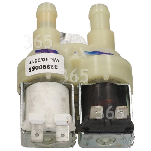 Hoover Cold Water Double Inlet Solenoid Valve : 90Deg. With 12 Bore Outlets