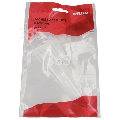 Pack Of 25 140mm Cable Ties - Natural Wellco