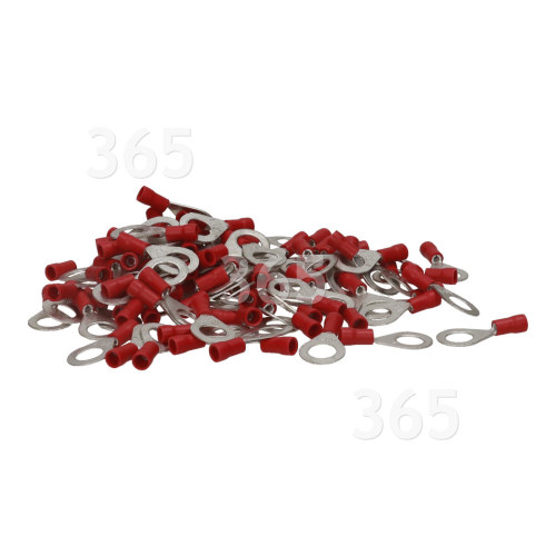 8mm Kabelschuh (Ring) - Rot - 100er Packung